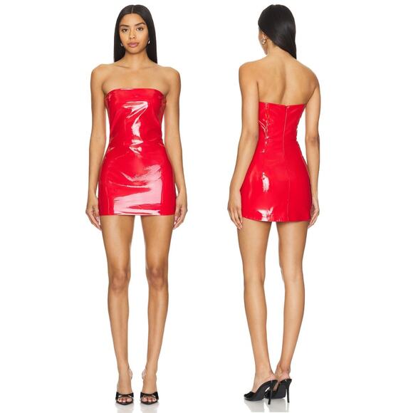 love killa dress in red patent Cult Naked Love Killa Dress in Red Patent Size 8